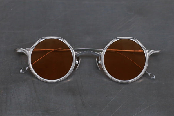 Rigards RG1100TI series pure titanium + beta titanium handmade glasses antique titanium alloy frame salmon color film